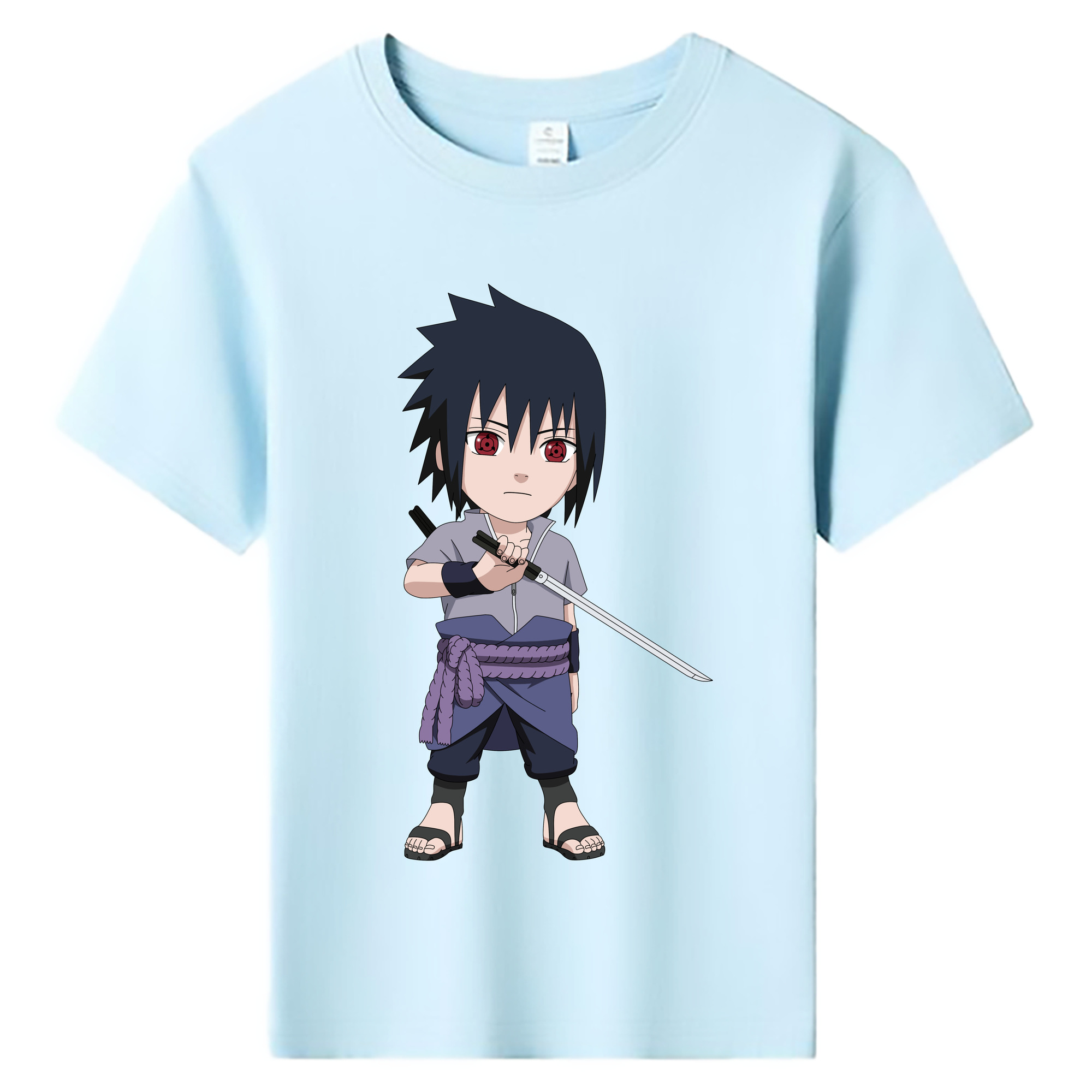 （画像用） NARUTO -ナルト- うちは サスケ Uchiha Sasuke 綿100％キッズTシャツ（フロントプリント）
